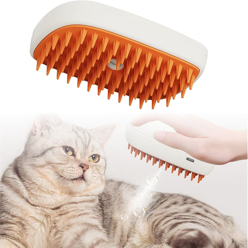 Pet Grooming Brush with Steam Spray and Massage Function