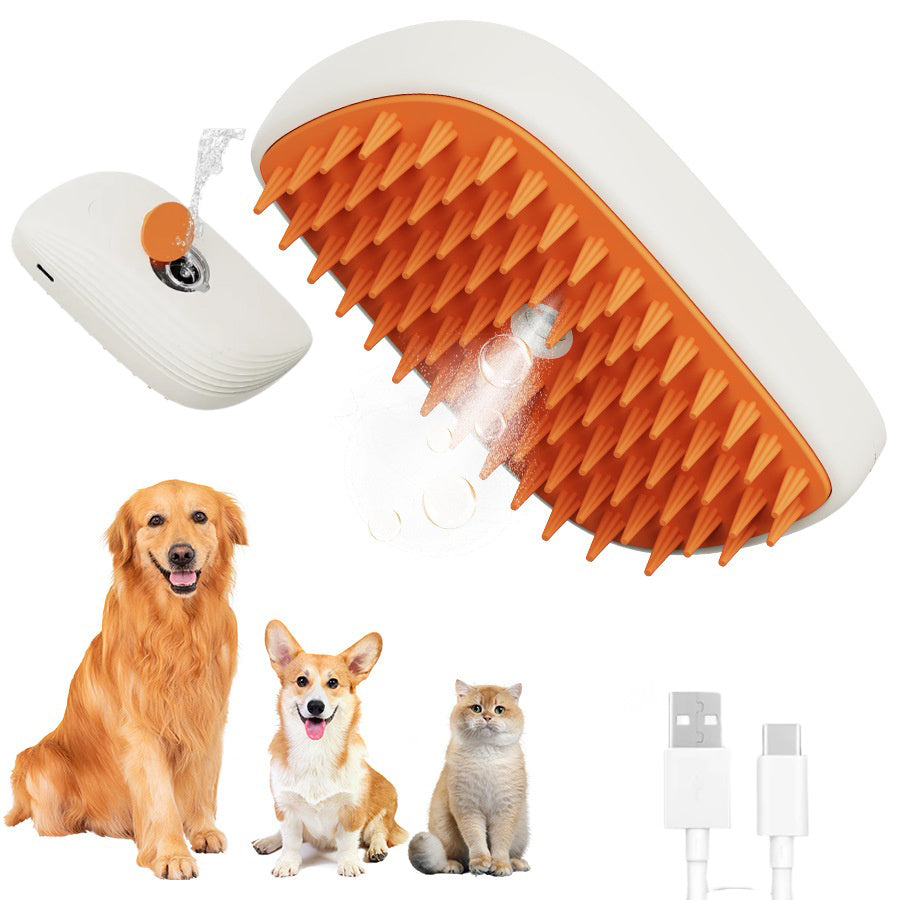 Pet Grooming Brush with Steam Spray and Massage Function