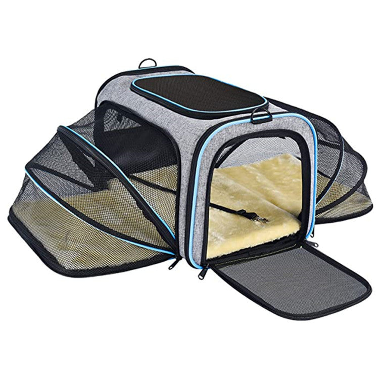 Dog and Cat Travel Carrier with Expandable Soft Sides