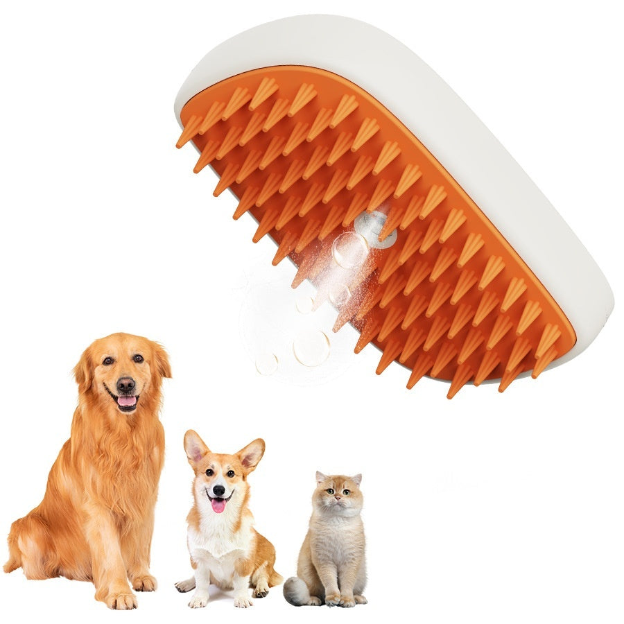 Pet Grooming Brush with Steam Spray and Massage Function
