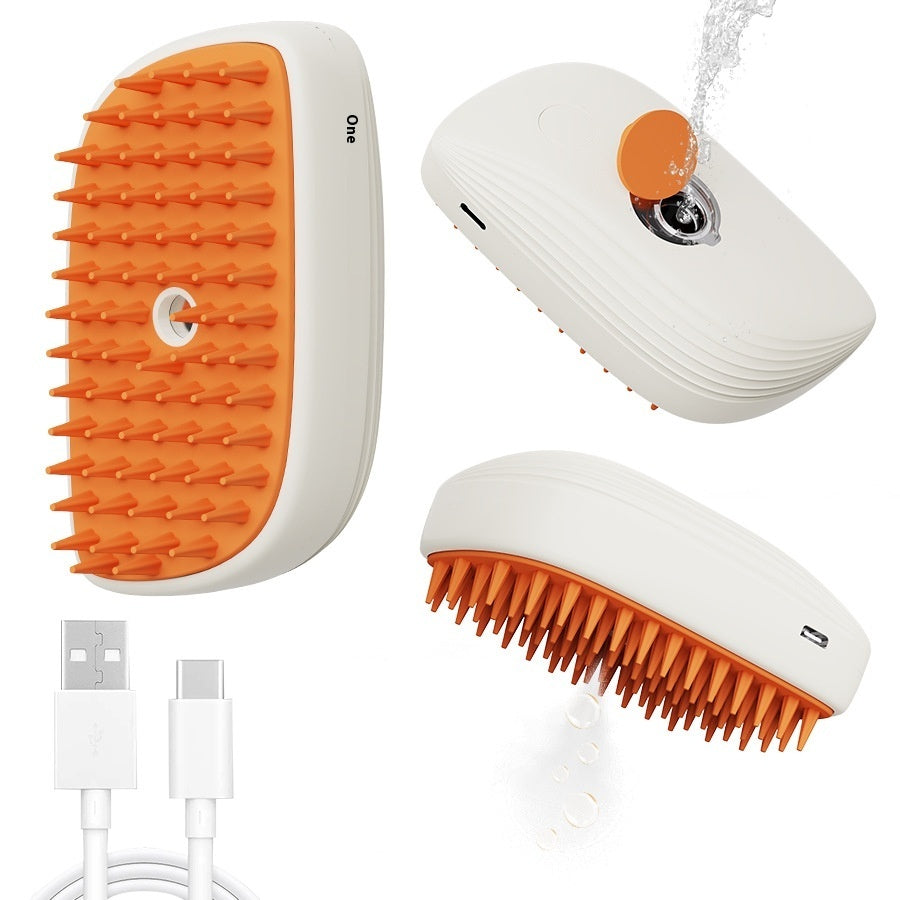 Pet Grooming Brush with Steam Spray and Massage Function