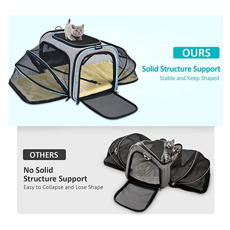 Dog and Cat Travel Carrier with Expandable Soft Sides
