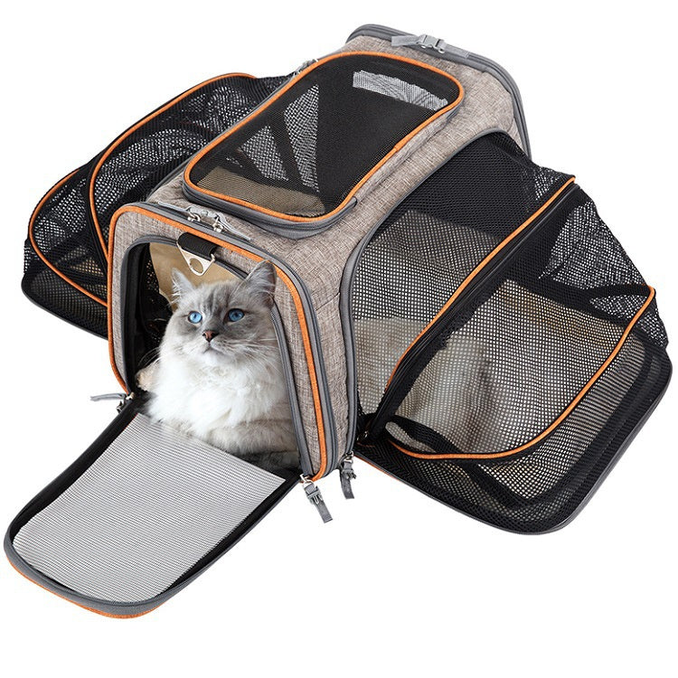 Dog and Cat Travel Carrier with Expandable Soft Sides